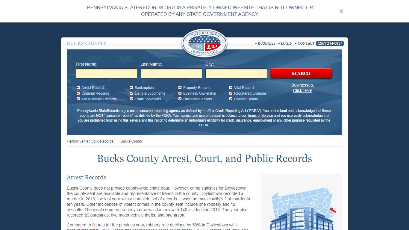 Bucks County Arrest, Court, and Public Records